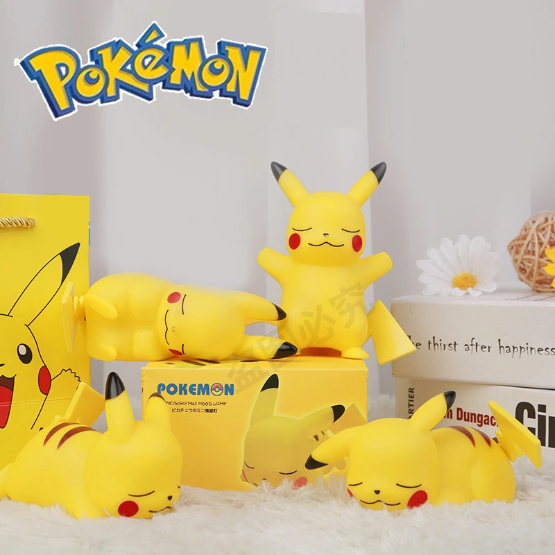 Pokemon Pikachu Luce notturna incandescente Bambini giocattolo Pokemon  Pikachu Simpatico comodino lampada Regalo di compleanno per bambini