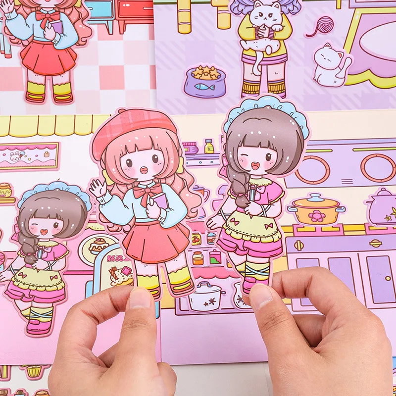 3 Sheets/book Kawaii Cartoon Stickers Hand Account Decorative Journal notebook handmade Adhesive Diy Diary Album Craft Supplies