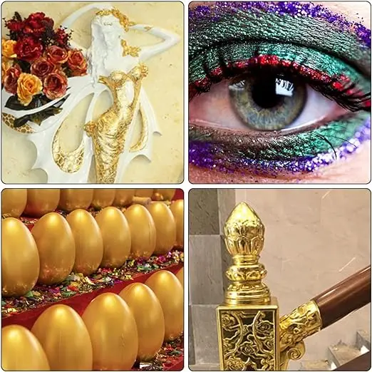 Gold Leaf Paper 100PCS For Cake Decoration Arts Crafts Paper Foil For Nail Home Real Gilding gold leaf paper