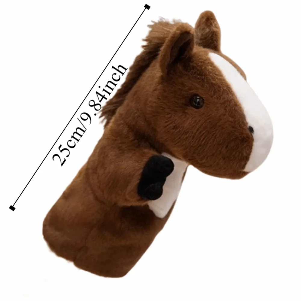 스토리텔링 동물 말 손인형 시뮬레이션 조기 교육 손가락 스토리 인형 부드러운 25cm 말 인형 인터랙티브