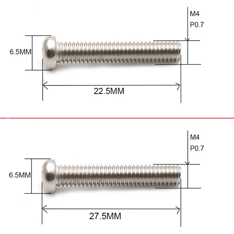 30Pcs TELE Style Electric Guitar Pickup Height Adjusting Screws M4*27.5MM or M4*22.5MM Nickel/Gold/Black