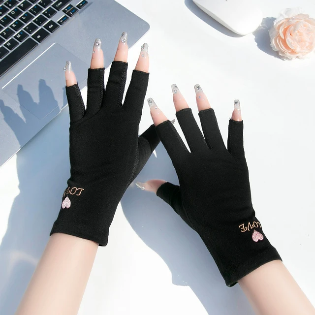 1 Pair Anti Uv Rays Protective Gloves Fingerless Gloves Manicure Led Lamp  Nail Uv Protection Radiation Proof Glove Nail Art Tool - AliExpress