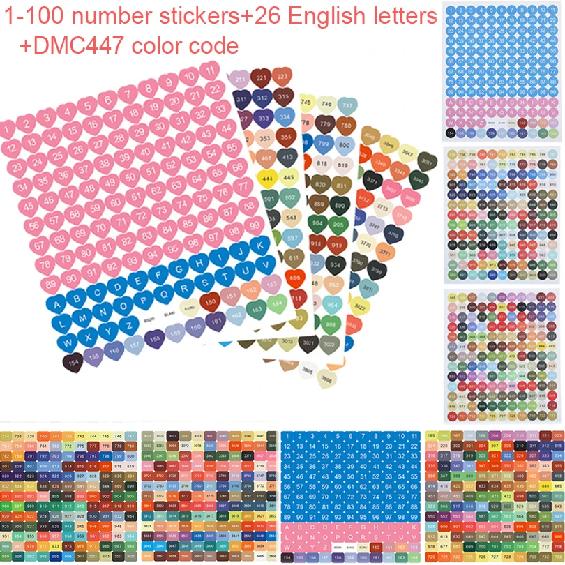  Color Number Stickers, 447 Diamond Painting Storage Boxes  Labels, Round and Rectangle with Numbers for Multi-Colors Diamond Painting  Color Chart - Diamond Painting Accessories Labels (2 Set) : Arts, Crafts &  Sewing