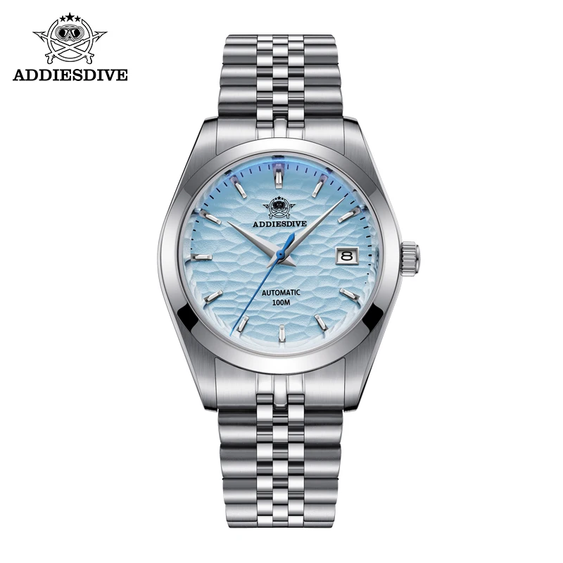 Montre Adley FIXI-T1 Automatique - Acier Blanc, Bracelet Bleu Silicone - Saphir - Homme