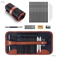 Drawing Pencils Sketch Pencil Professional Sketching Art Graphite Charcoal Blending Stump Pencils kit (25 art supplies) 1