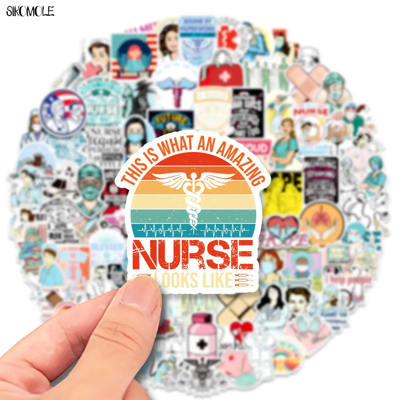 Cartoon International Nurses' Day Stickers Doctors DIY Toys Kids Guitar Luggage Suitcase Decals Graffiti Sticker 10/30/50/100PCS