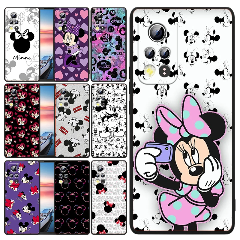 

Minnie Mickey mouse print For Huawei Honor X30 X20 X8 X7 60 50 SE Pro 10X 10i 10 Lite 9A 9C RU 9X 8X 8A Black Soft Phone Case