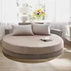 100% Cotton Round Fitted Bed Sheet Set or 1 Pcs Round Bed Sheet with Elastic Strap Pure Cotton Bedsheet and Pillowcases Hotel 4