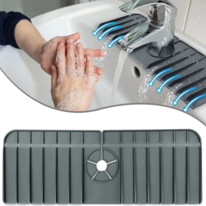 

Kitchen Silicone Faucet Mat Sink Splash Guard Bathroom Faucet Drain Mat Dry Countertop Protector for Bathroom Kitchen Gadgets