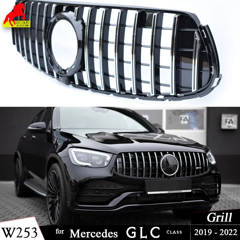 

W253 Car Racing Gt Grill for GLC Class X253 C253 Coupe 2020-2022 GLC 250 GLC300 GLC43 Front Bumper Grille Radiator Replacement