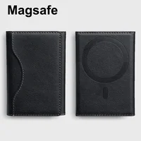 Magsafe – porte-cartes unisexe en cuir PU pour hommes, porte-cartes magnétique, portefeuille pour Apple pour téléphone 16 15 14 13 12 Pro Max Mini 3
