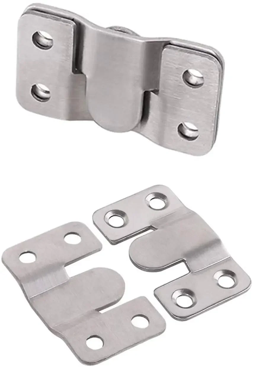 Shelf Bracket Bed Slats Connectors 8Pcs Stainless Steel Sectional Connector Furniture Interlock Bracket Screws Flush Mount Bracket for Sofa Photo Frame Mirror