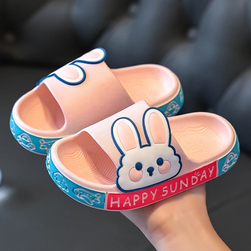 

Summer Aged 2-12 Children Slippers Cute Cartoon Beach Sandal For Kids Boys Girls Flip Flops Non-Slip Bathroom Indoor Home Shoes