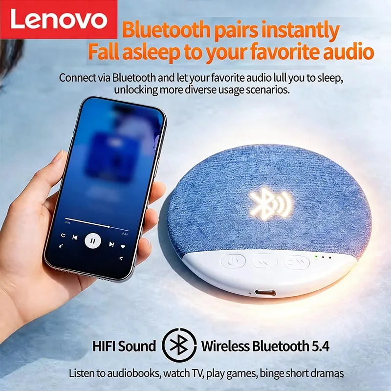 Compact Ultra-Thin Bluetooth Speaker with Nature Sounds & White Noise