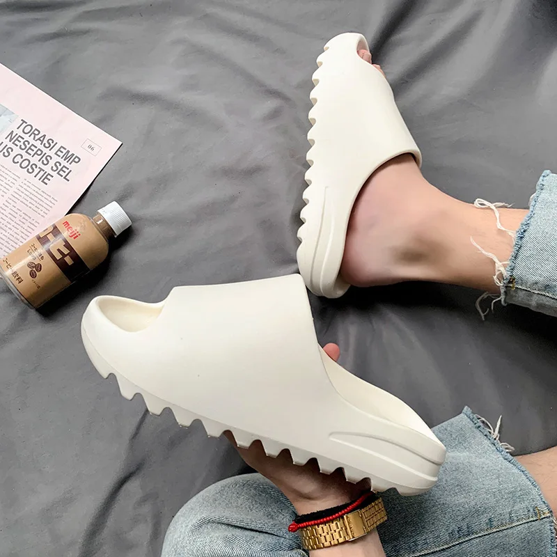 

Beach Slippers Men Women Summer Luxury Brand Fashion Outdoor Indoor Eva Soft Flip Flops Male Thick Serrated Sole Anti-slip Shoes