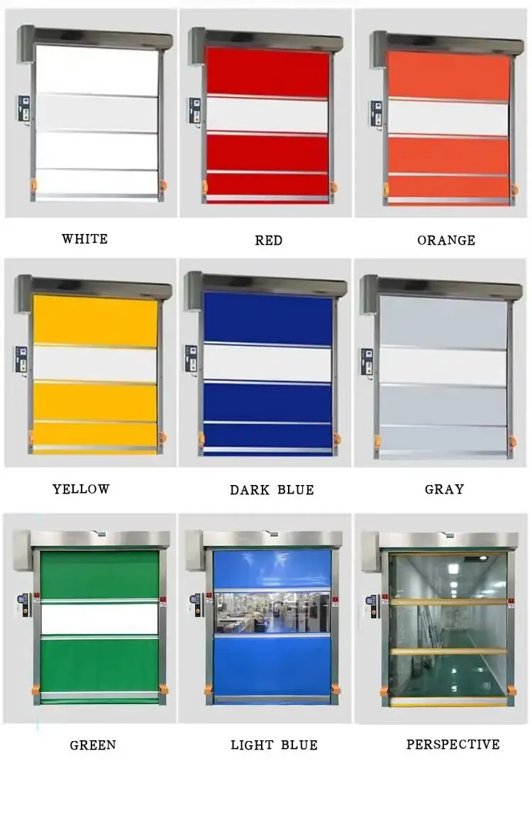 Automatic Industrial Hi High Speed Pvc Quick Sheet Roller Shutter Fast Rapid Rolling Door Clear With Transparent Fabric Window