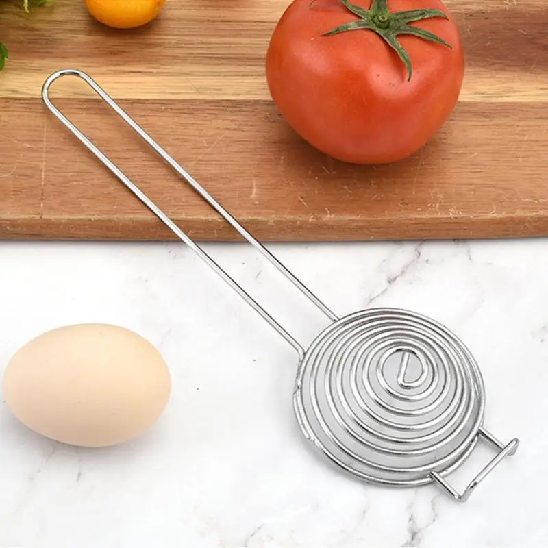 Portable Spiral Stainless Steel Egg White Separator Wire With Long Handle Household Egg Tools Kitchen Accessories Kitchen Tool