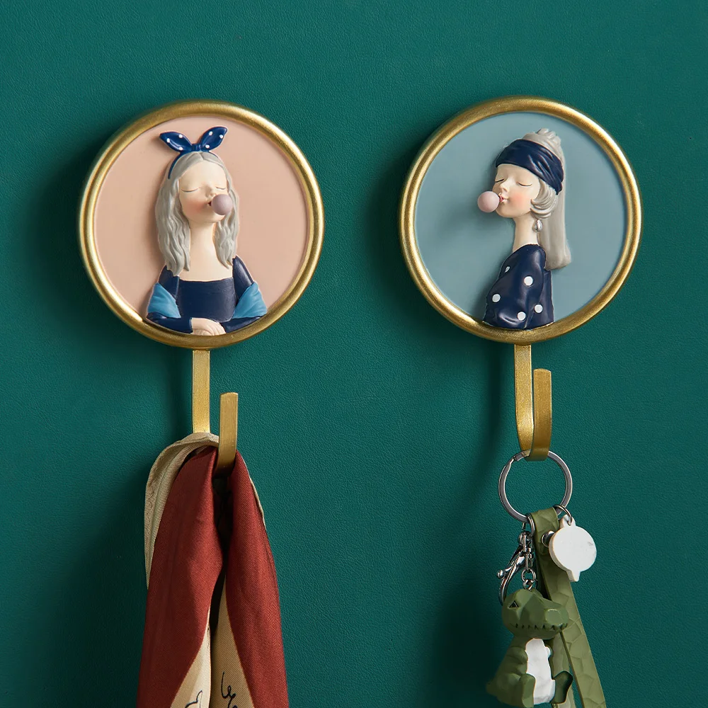 홈 장식 사랑스러운 버블 걸 후크, 새로운 클래식 스타일, 인테리어 걸이식 장식, 욕실 벽 장식, 열쇠 행어 공예 선물