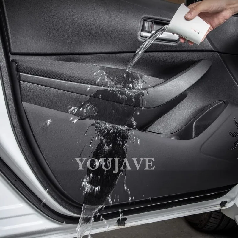 폭스 바겐 VW Lavida Lavida-XR 2018-2025 자동차 도어 안티 킥 매트 가죽 보호대 커버 트림 스티커 인테리어 액세서리