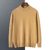 Spring and Autumn New 100% Pure Cashmere Sweater Men's Double Layered Half High Collar Pullover Youth Knitted Seamless Sweater 3