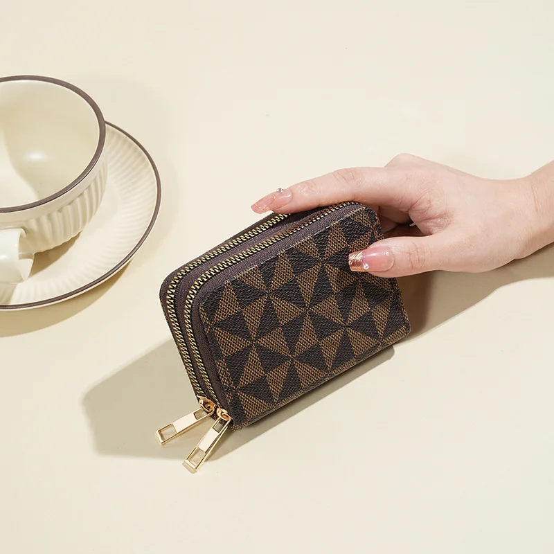 New Men's and Women's Short Wallet Windmill Pattern PU Leather Card Box Wallet Large Capacity Daily Use