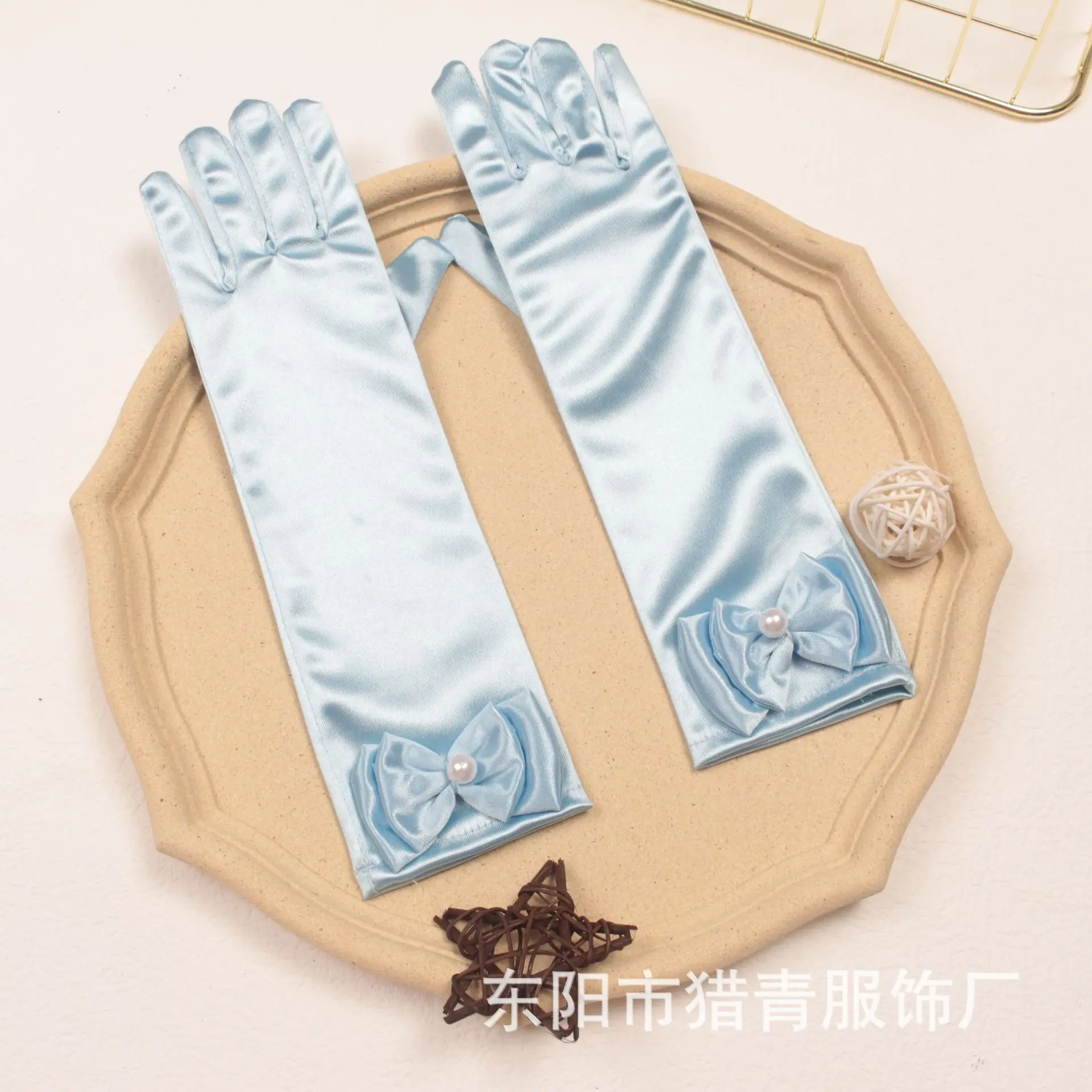 Girls Princess Accessories Satin Bow Elsa Cinderella Gloves for Costume Children Birthday Halloween Party Cosplay Gift princess accessories set,girls satin gloves
