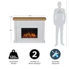 Electric Fireplace Heater Insert with Mantel Realistic Flames Adjustable Heat Living Room Bedroom Home Office Dining Room 49" 4