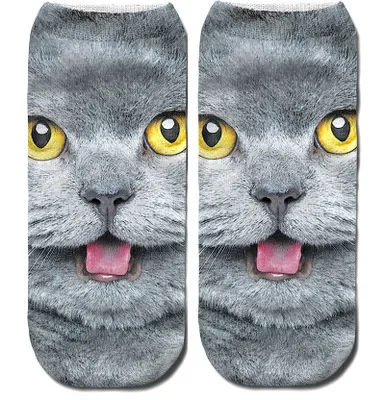 Creative Cartoon Kitten Low Ankle Socks - Unisex, Colorful, and Fun