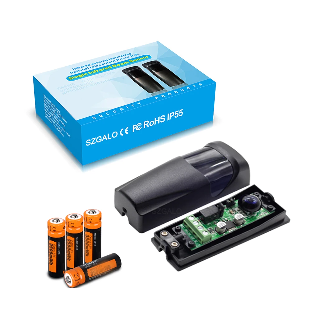 

Semi-free Wiring 12-24V AC/DC Photocell Infrared Sensor Detector for Automatic Gate with 2*AAA Battery(Battery not included)