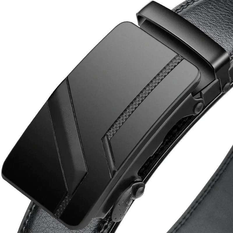 Men' High-Quality Belt Belt, Black Automatic Buckle Jeans