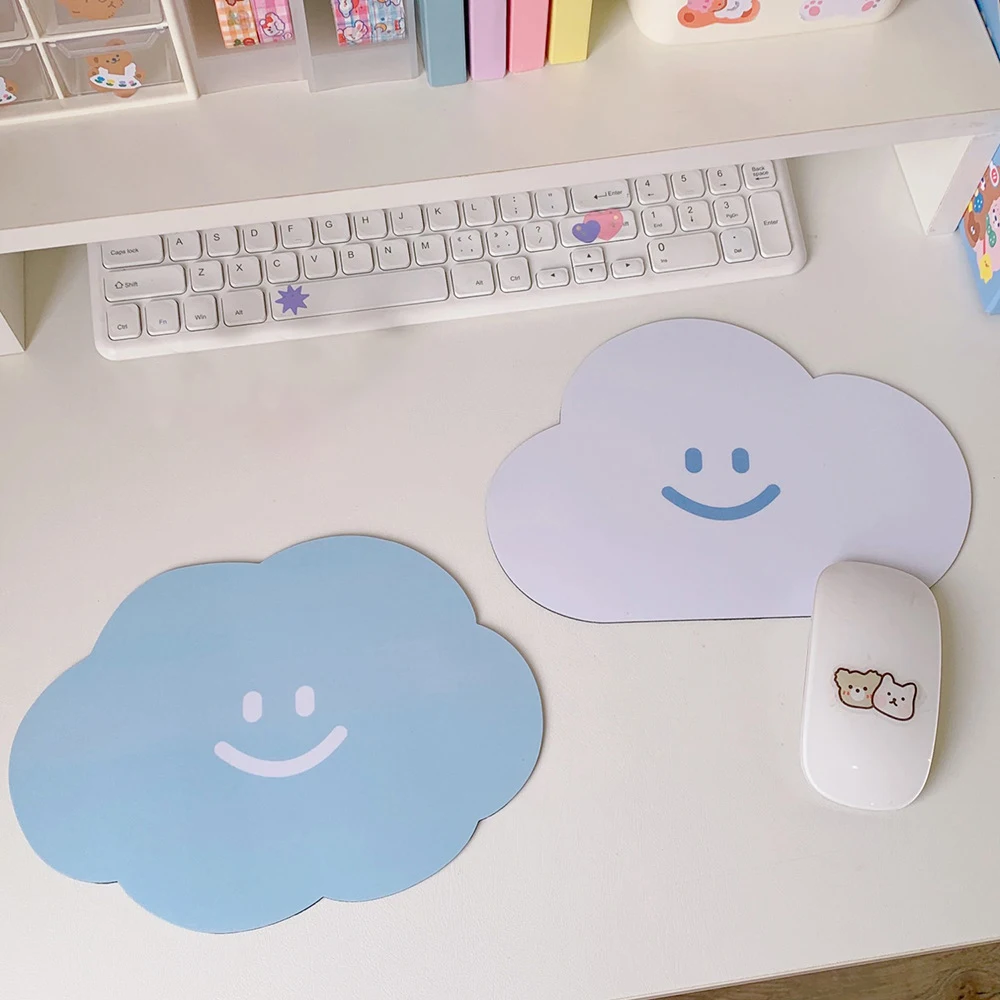 Ins Simple Mouse Pad Cute Cloud Desk Mat Kawaii Desk Accessories Waterproof Non Slip Insulation Pad Table Coster Office Supplies