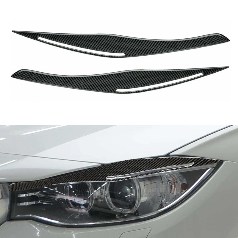 

For BMW 3 Series E90 E91 Carbon Fiber Car Headlight Eyebrow Eyelid Trim Eyebrows Head Light Eyelids Lids ABS Eyebrows 2009-2012