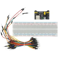 3.3V/5V MB102 Breadboard Power Nodule+MB-102 830 Points Solderless Prototype Bread Board Kit +65 Flexible Jumper Wires