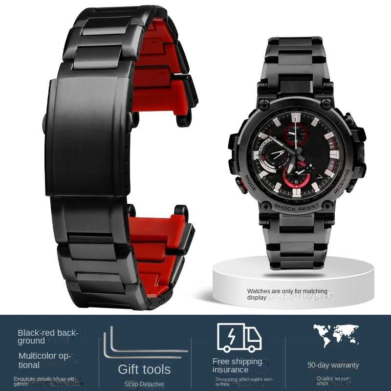 【ビッグマグナム黒岩先生 】MTG-B1000用　メタルブレス2本セット Amazon.com: Replacement Metal Watch Band Bracelet Compatible