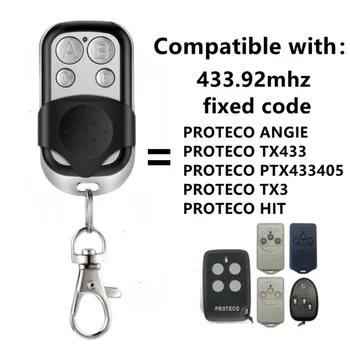 PROTECO ANGIE Garage Remote Control 433.92MHz Fixed Code Transmitter Gate Key Fob 1