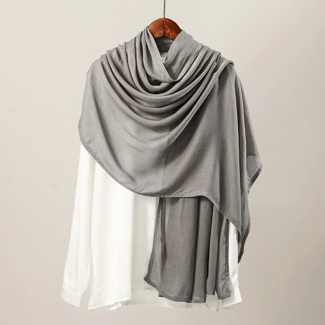 Nouveau grande taille solide rayonne Modal Hijab écharpe femmes musulman foulard enveloppes châle Femme Musulman bandeau islamique Turban 190*85 cm