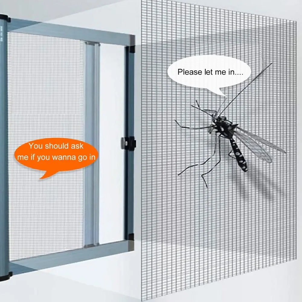 Tela anti-mosquito de malha branca para janela, rede auto-adesiva, verão, prova de insetos, porta, mosquito, cortina, janela, cortina
