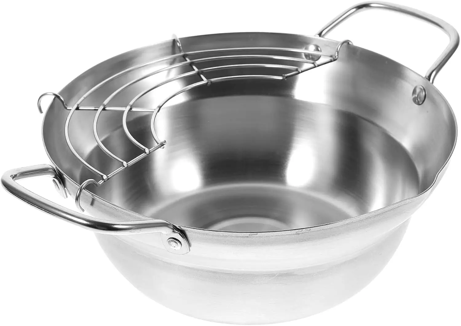 1 Pc Stainless Steel Deep Frying Pot Induction Cooker Frying Pan Tempura Fry Pot Induction Pan Skillet Fish Fryer J