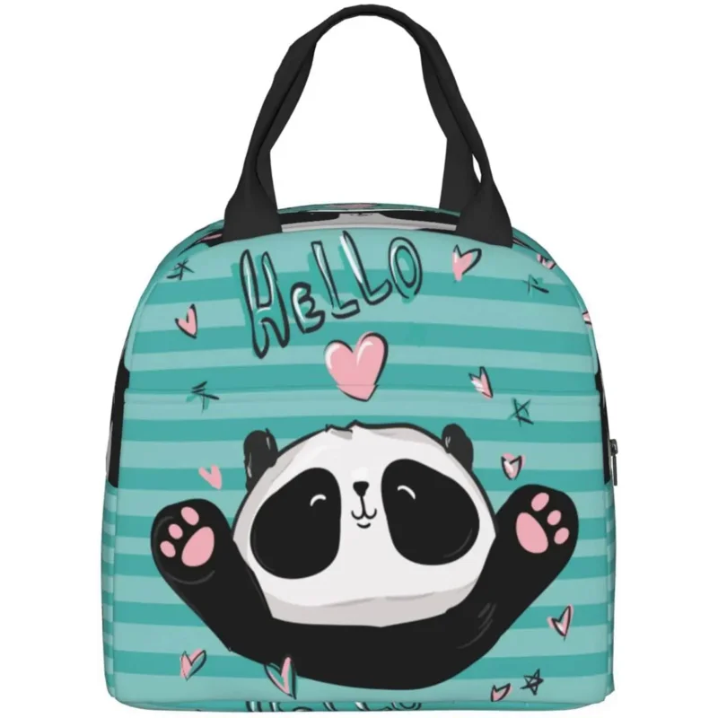 

Hello Panda Box Insulated Kids Women Reusable Lunch Tote Bags, Perfect for School/Camping/Beach/Travel