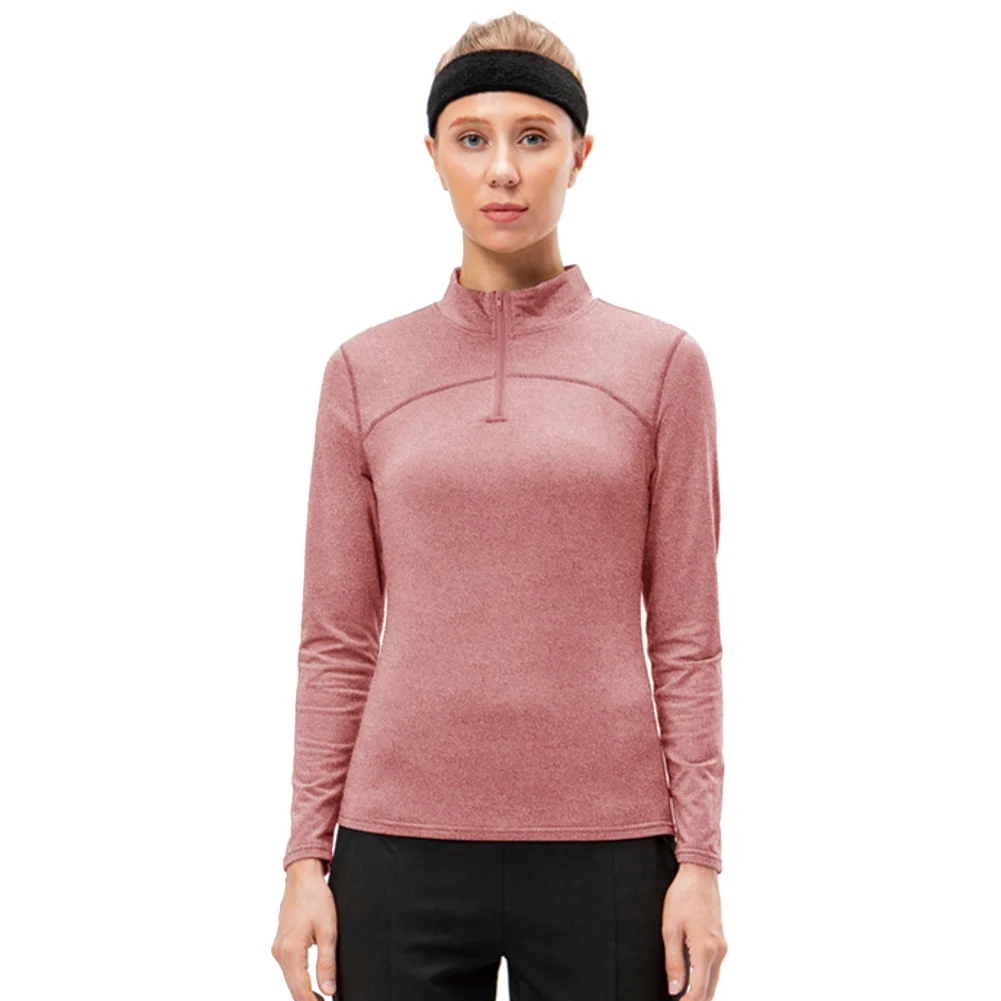 

Женская спортивная одежда с длинным рукавом, высокая эластичность, облегающая мода, для бега, тренировок, фитнеса, стоячий воротник, длинные рукава, Осень-зима