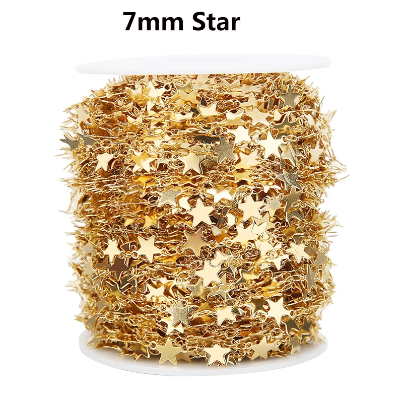 Gold 7mm Star Chain