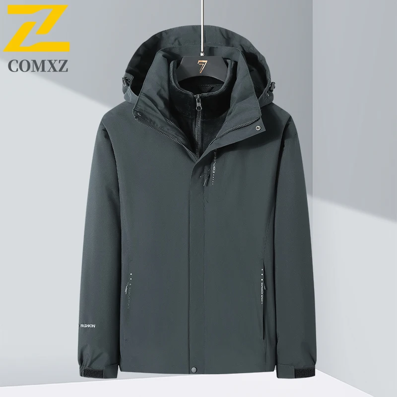 EIAO Winter Waterproof Windproof  Thermal Jacket for Hiking Camping Fishing Outdoor Sports Detachable Hood Snowproof Windbreaker