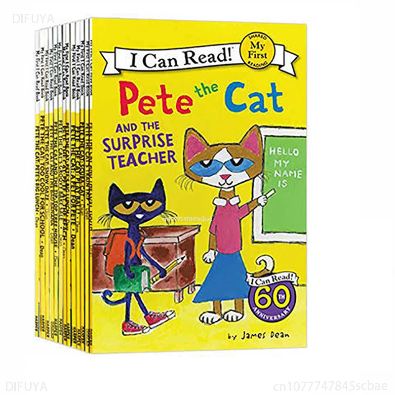 

19 Books/Set I Can Read Pete The Cat Picture Books Children Baby Famous Story English Tales Child Book Set Baby Bedtime Book