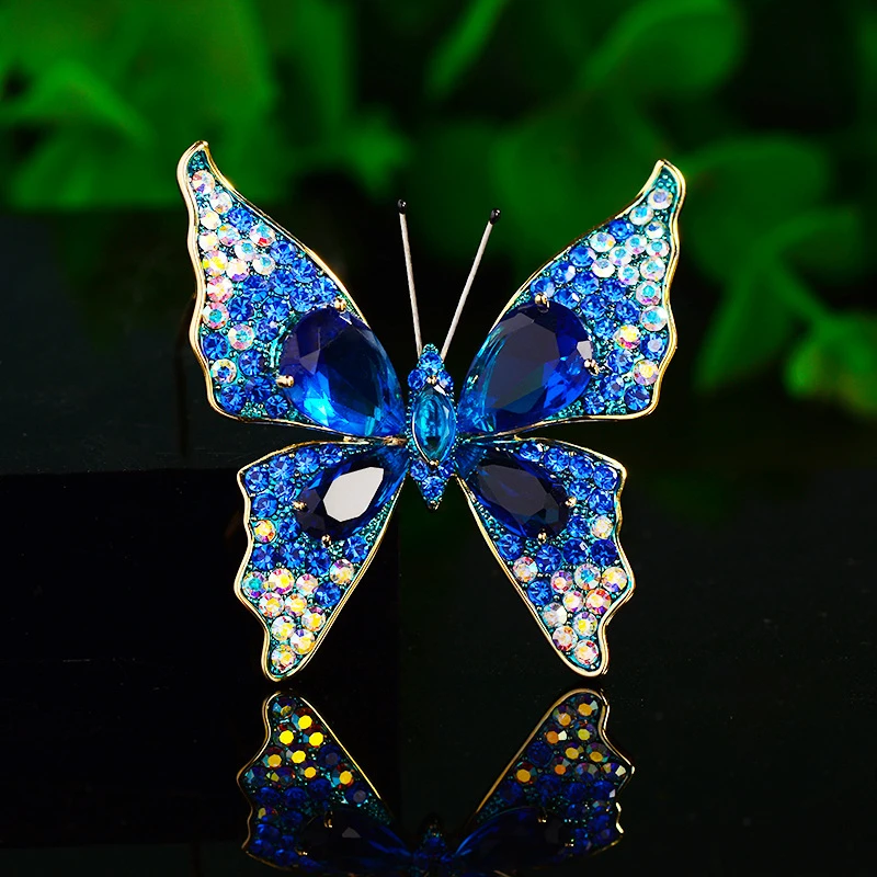 

Super Sparkle Fashion Butterfly Brooches for Women Luxury Design Insect Corsage Dress Jacket Clothing Pins Accessories broche