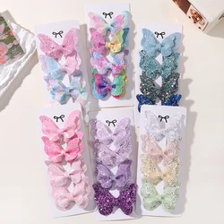 2/4/5Pcs Girls Cute Sequins Double Butterfly Hair Clip Bow Hairpins DIY Headwear Bow Decor Hairgrip Toddler Hair Accessories