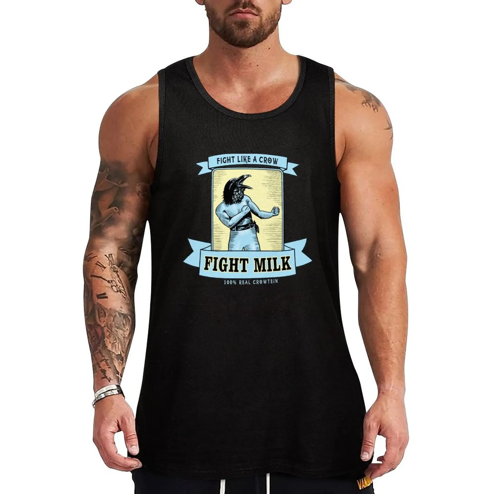 

Fight Milk Tank Top tops Male clothes gym shirts