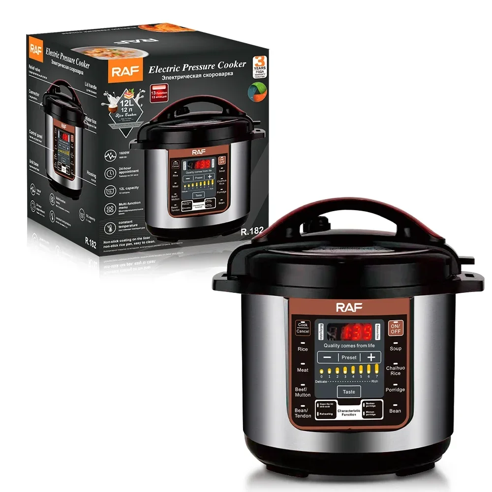 RAF Newest Multifunctional 12L Slow Cooker Smart Programmable Electric Pressure Rice Cooker