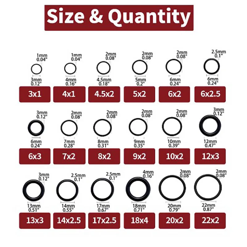 Rubber O Rings Kit 255pcs 18 Size Metric NBR Washer Gasket Sealing Assortment Kit Plumbing Faucet Automotive Air Or Gas washer gasket set washer gasket silicone o ring washer washer seal set rubber seal ring rubber washer