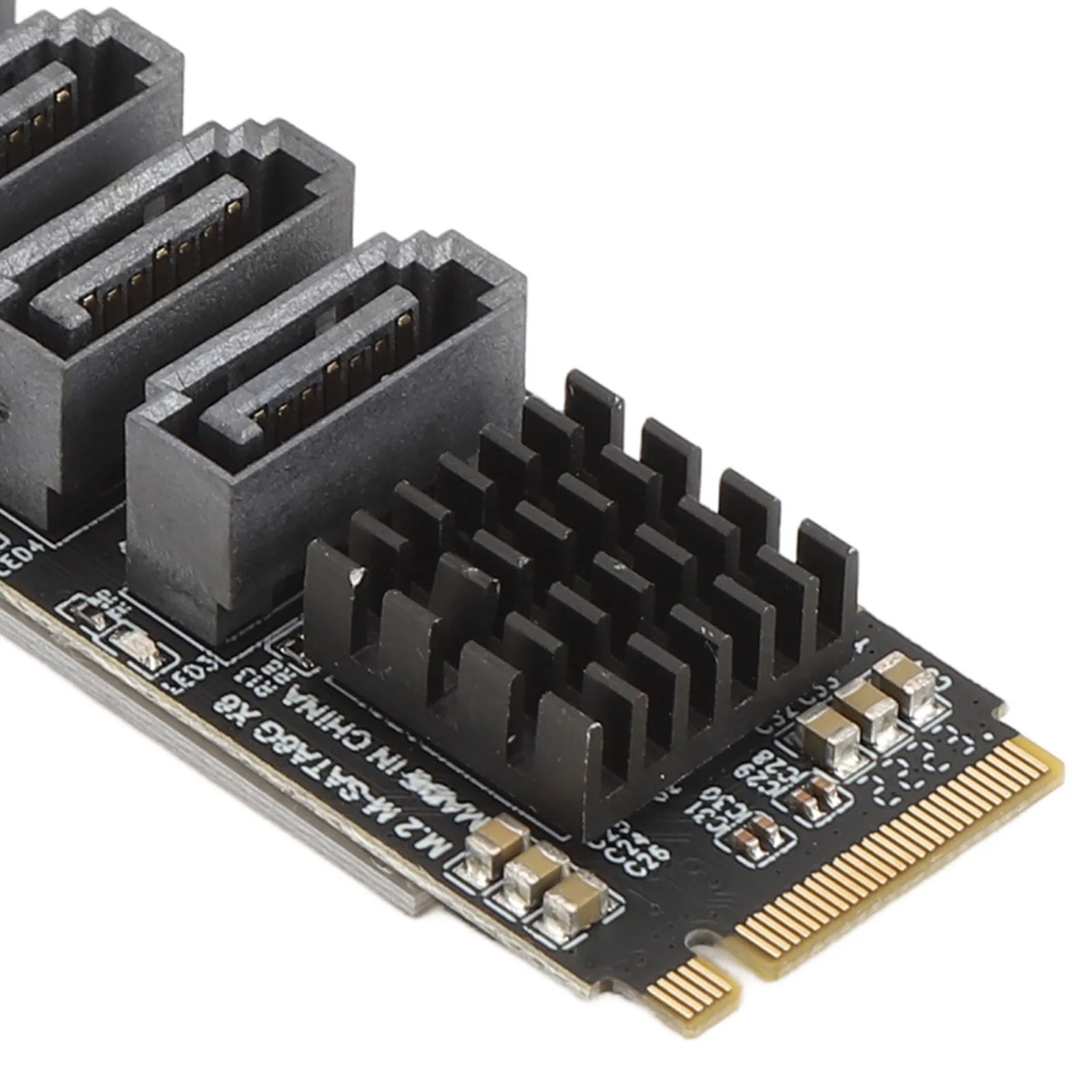 M.2 to SATA3.0 Adapter Card 6Gbps High Speed ASM1166 M.2 PCIE to SATA Expansion Card with Smart Indicator Computer Accessories