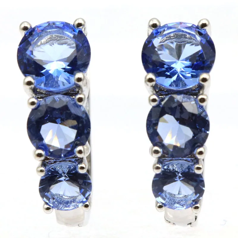 4g Customized 925 SOLID STERLING SILVER Earrings Fantastic London Blue Purple Rhodolite Violet Tanzanite Tsavorite Garnet CZ Wom